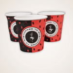 100ml(Ø 60mm) Kaffee Espressobecher, Coffee to go Becher Schwarz/Rot 2500 Stück