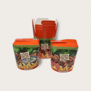 500ml (16 OZ) Dönerboxen, Foodbox, Kebab Faltbox, Pappbox, 500 Stück, Guten Appetit